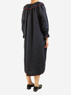 Navy pinstripe linen dress - One size Dresses Kindred of Ireland 