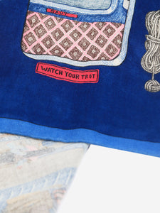 Hermes Blue Ferry Tales 100 scarf