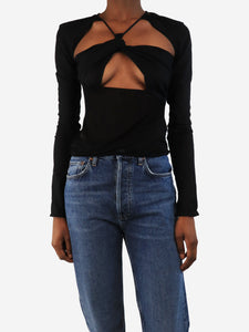 Nensi Dojaka Black sheer crop-top - size XS