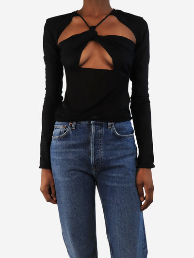 Black sheer crop-top - size XS Tops Nensi Dojaka 
