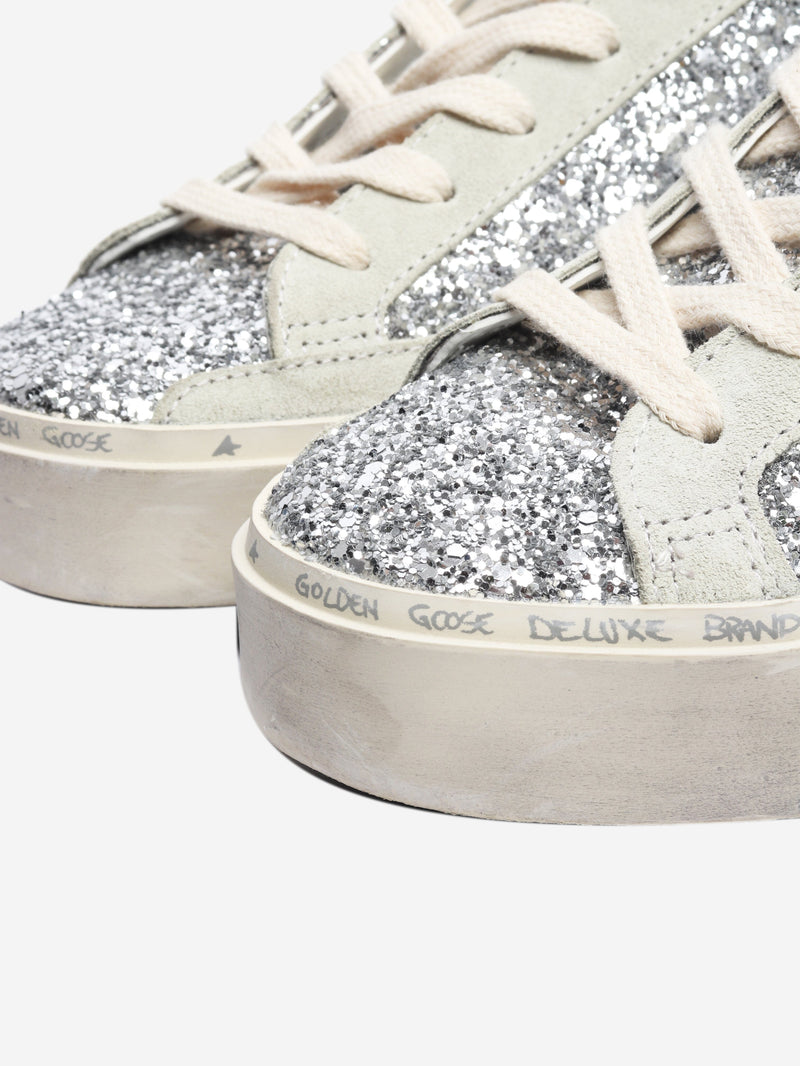 Silver Hi-Star glitter trainers - size EU 38 Trainers Golden Goose Deluxe Brand 