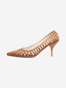 Prada Brown leather cutout pumps - size EU 37.5