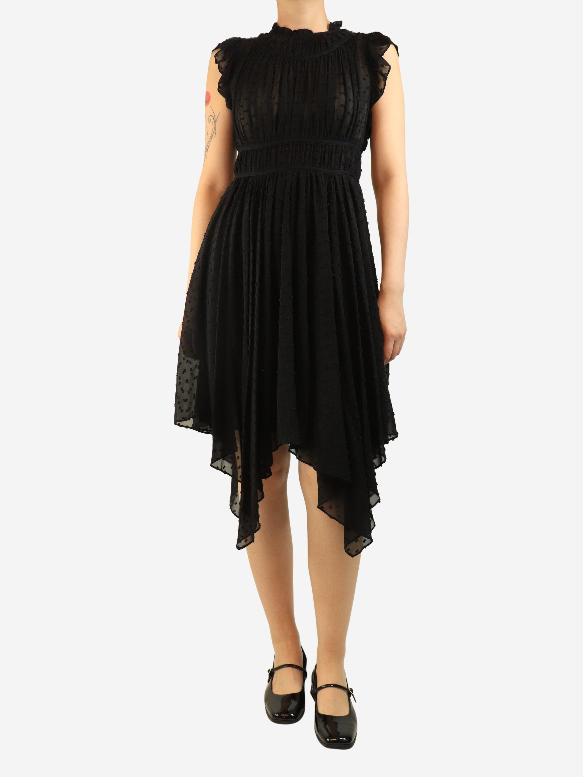Black silk midi dress - size UK 12 | Sign of the Times Black silk midi dress - size UK 12 | Sign of the Times