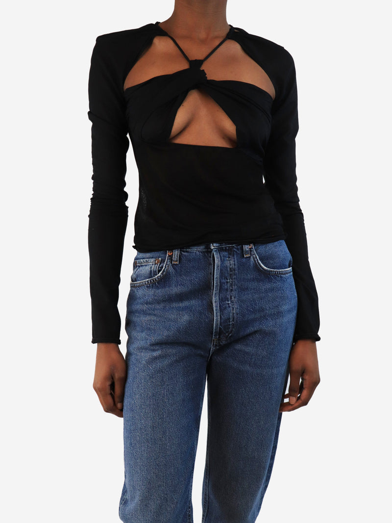 Black sheer crop-top - size XS Tops Nensi Dojaka 