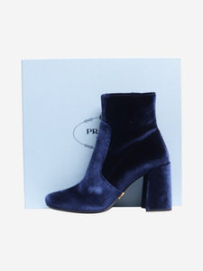 Prada Blue Stretch-suede ankle boots - size EU 40