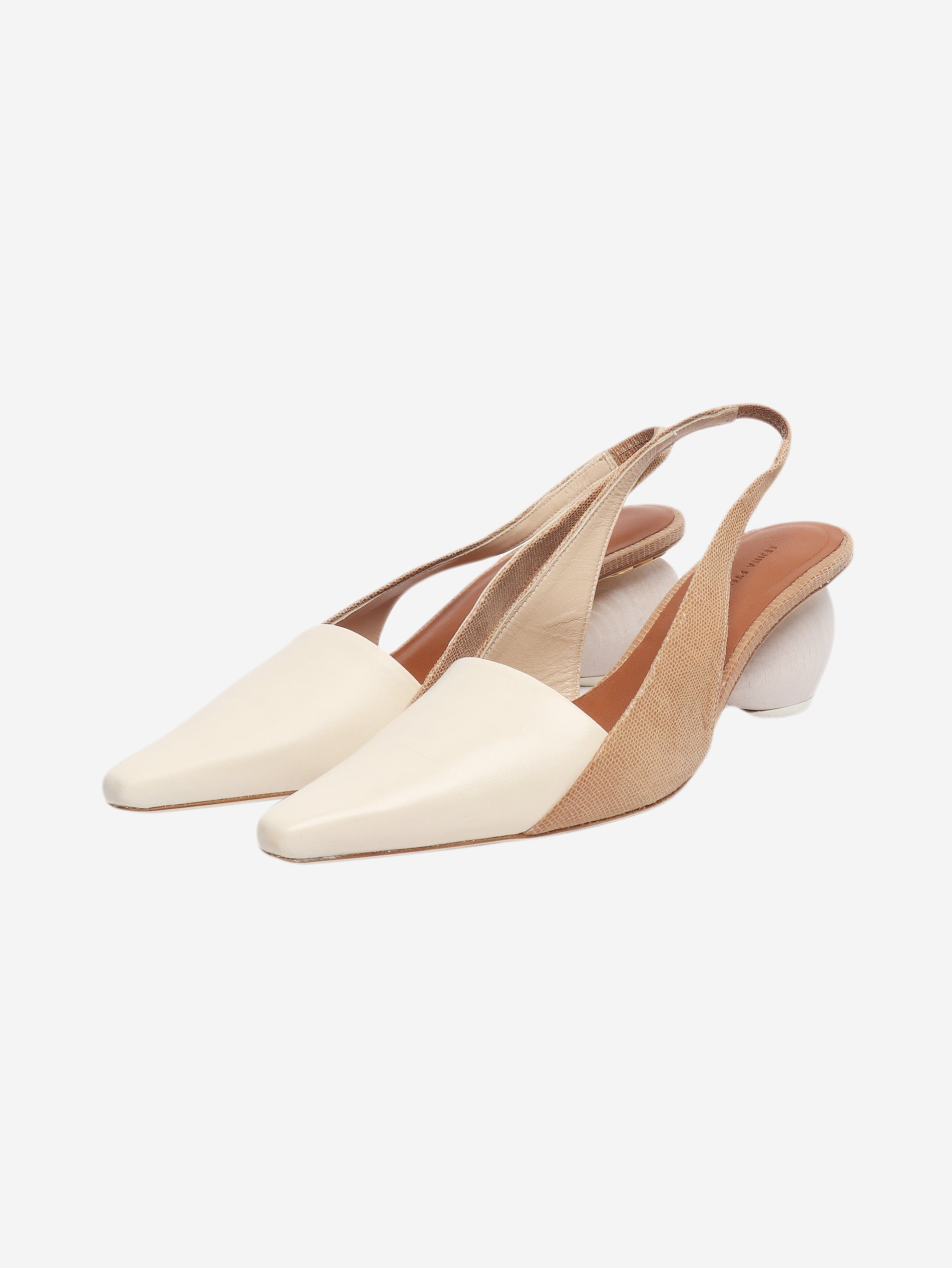 Neutral Connie slingback pumps - size EU 37 Heels Rejina Pyo 