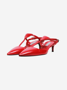 Prada Red leather solid stiletto kitten heels - size EU 39