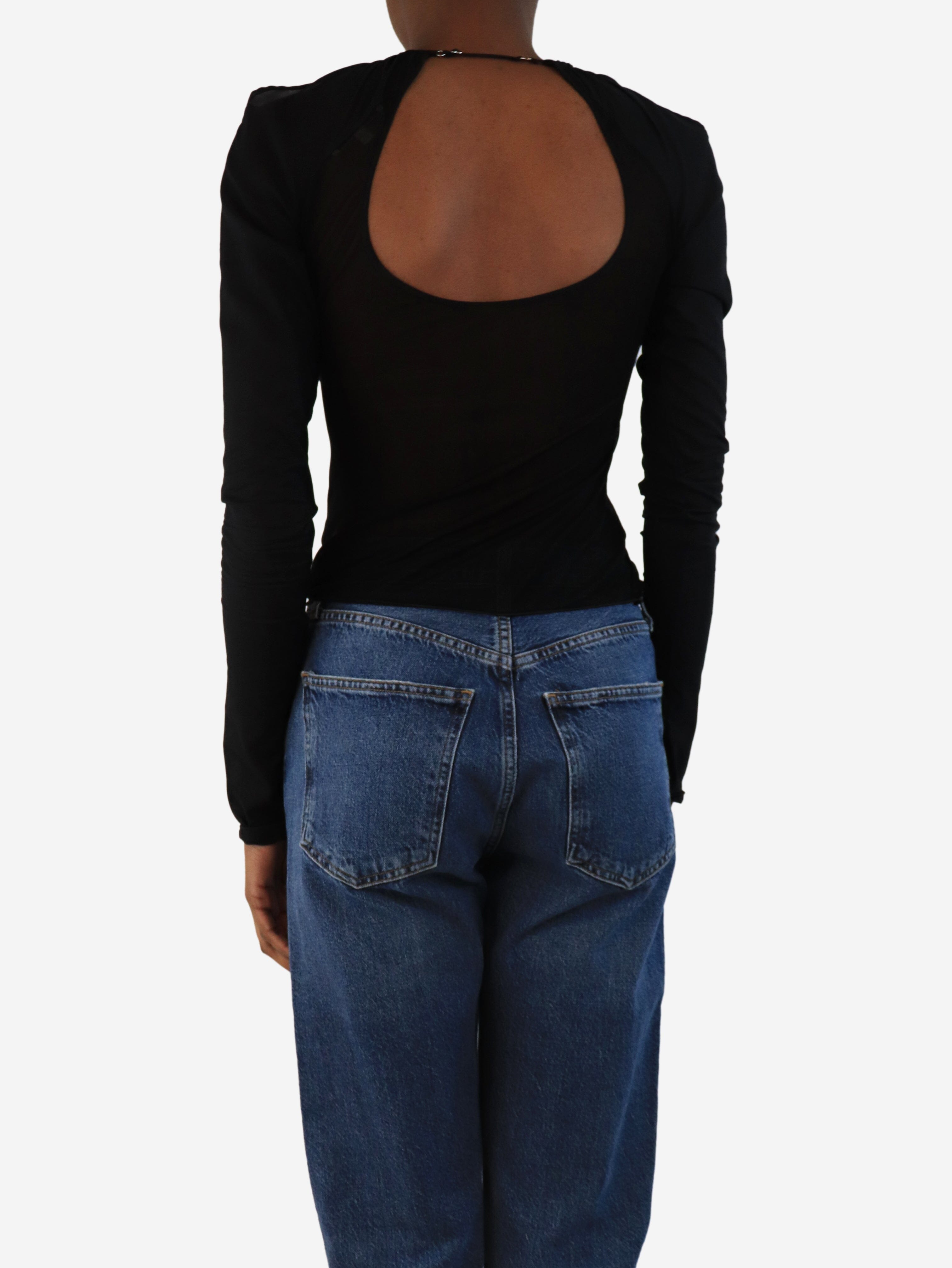 Black sheer crop-top - size XS Tops Nensi Dojaka 