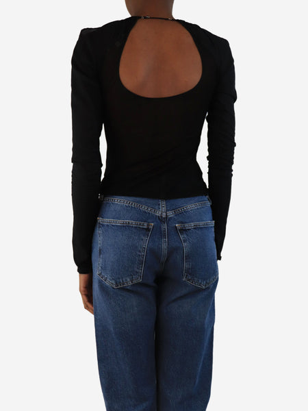 Black sheer crop-top - size XS alternate image