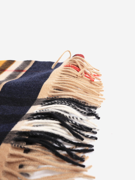 Brown cashmere classic plaid scarf alternate image
