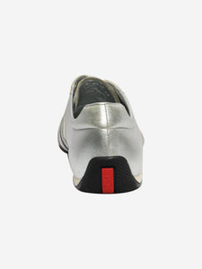Prada Prada Silver quad-stripe lane sneakers - size EU 41