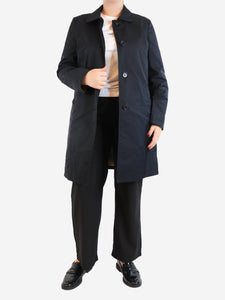Etro Black paisley nylon coat - size UK 12