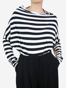 Norma Kamali White high-neck striped bodysuit - size S