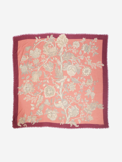 Purple and pink cashmere and silk-blend floral scarf Scarves Liberty 