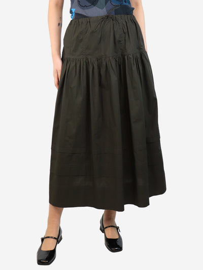 Khaki cotton midi skirt - size UK 10 Skirts Ulla Johnson 