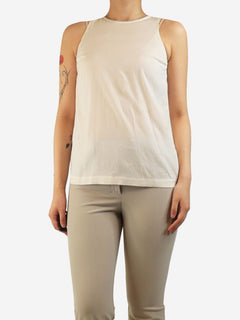 White monili-collar blouse - size S Tops Brunello Cucinelli 