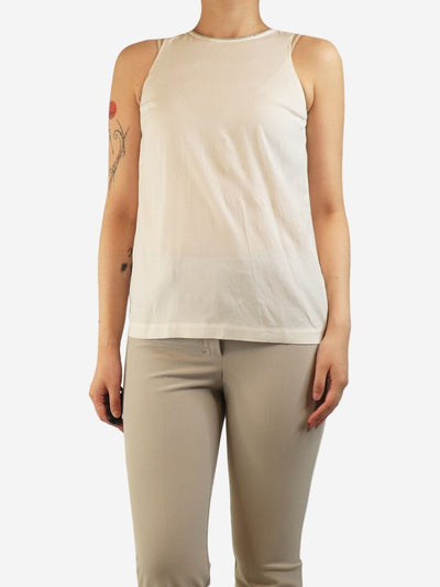 White monili-collar blouse - size S Tops Brunello Cucinelli 