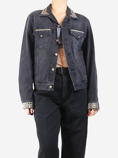Black studded denim jacket - size UK 14 Coats & Jackets Gucci 