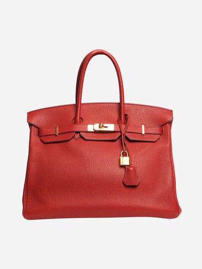 Red 2012 Birkin 35 bag in Clemence leather Top Handle Bags Hermes 
