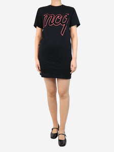 McQ Black graphic logo t-shirt dress - size M