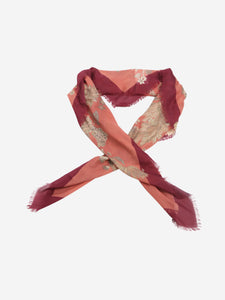 Liberty Purple and pink cashmere and silk-blend floral scarf