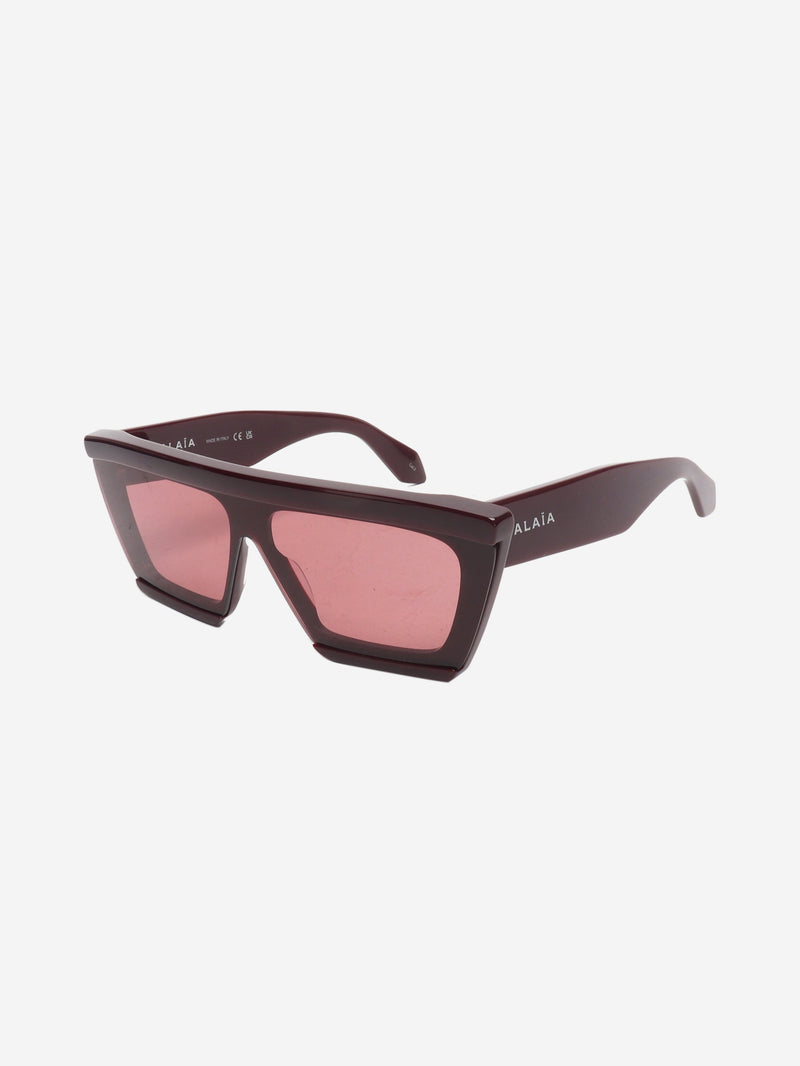 Burgundy mask sunglasses Sunglasses Alaia 