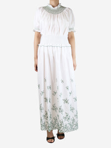 Loretta Caponi White embroidered top and skirt set - size S