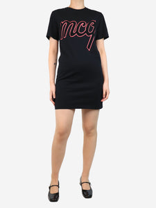 McQ Black graphic logo t-shirt dress - size M