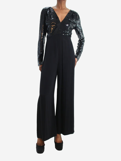 Black sequin v-neck silk jumpsuit - size IT 38 Jumpsuits Stella McCartney 