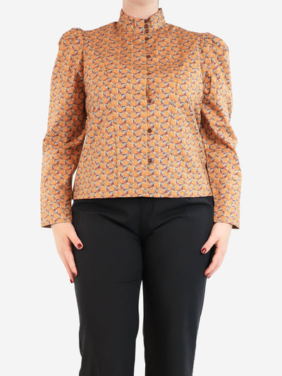Liberty orange floral Iza shirt - size UK 14 Tops Maria De La Orden 