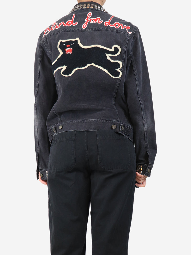 Black studded denim jacket - size UK 14 Coats & Jackets Gucci 