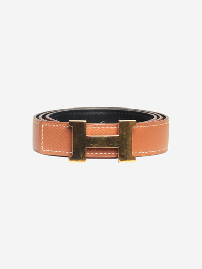 Brown H belt with gold buckle Belts Hermes 