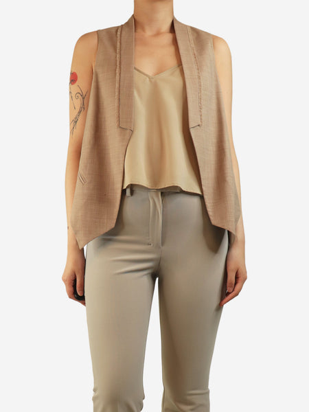 Brown wool-blend waistcoat - size UK 10 product image