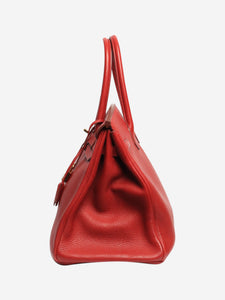 Hermes Red 2012 Birkin 35 bag in Clemence leather