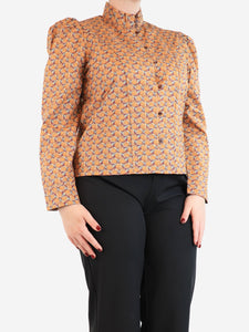 Maria De La Orden Liberty orange floral Iza shirt - size UK 14