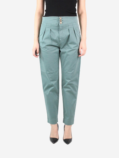 Green pleated trousers - size M Trousers By Iris