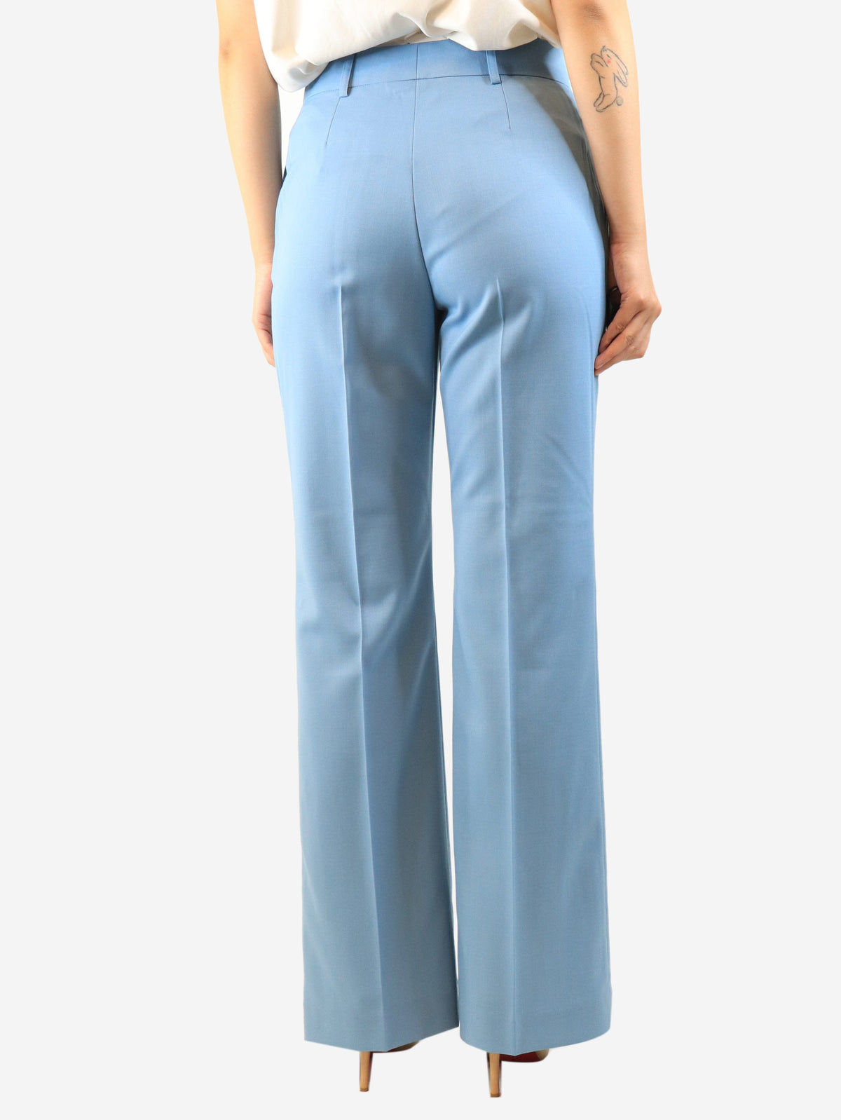 Blue wool-blend suit trousers - size UK 12 Trousers See By Chloe 