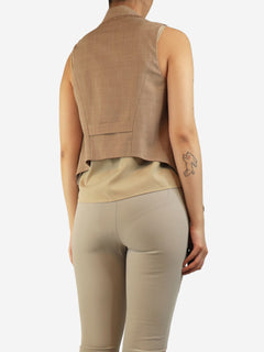 Brown wool-blend waistcoat - size UK 10 Tops Brunello Cucinelli 