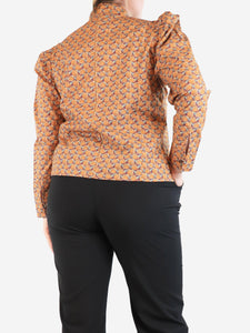 Maria De La Orden Liberty orange floral Iza shirt - size UK 14