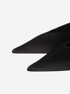 Saint Laurent Black Nour satin slippers - size EU 37.5