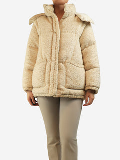 Cream Agrobate short down jacket - size UK 10 Coats & Jackets Moncler 