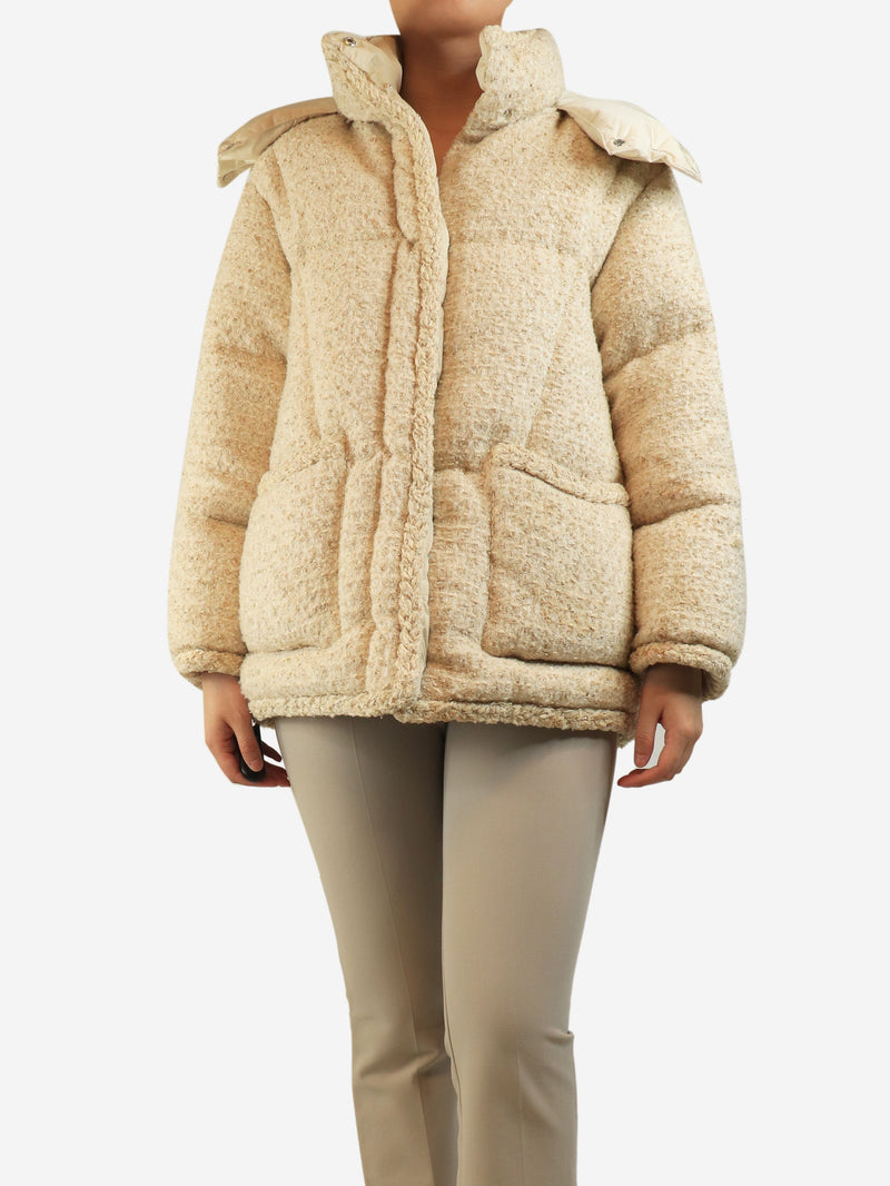 Cream Agrobate short down jacket - size UK 10 Coats & Jackets Moncler 
