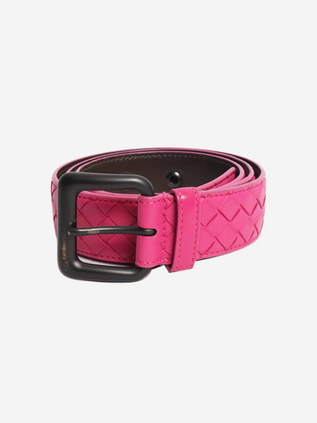 Pink Intrecciato leather belt product image