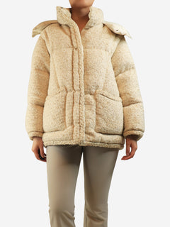 Cream Agrobate short down jacket - size UK 10 Coats & Jackets Moncler 