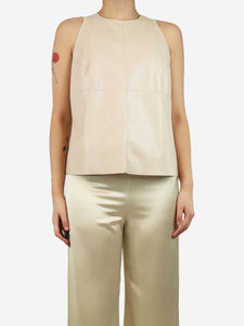 Nanushka Neutral faux-leather sleeveless top - size L