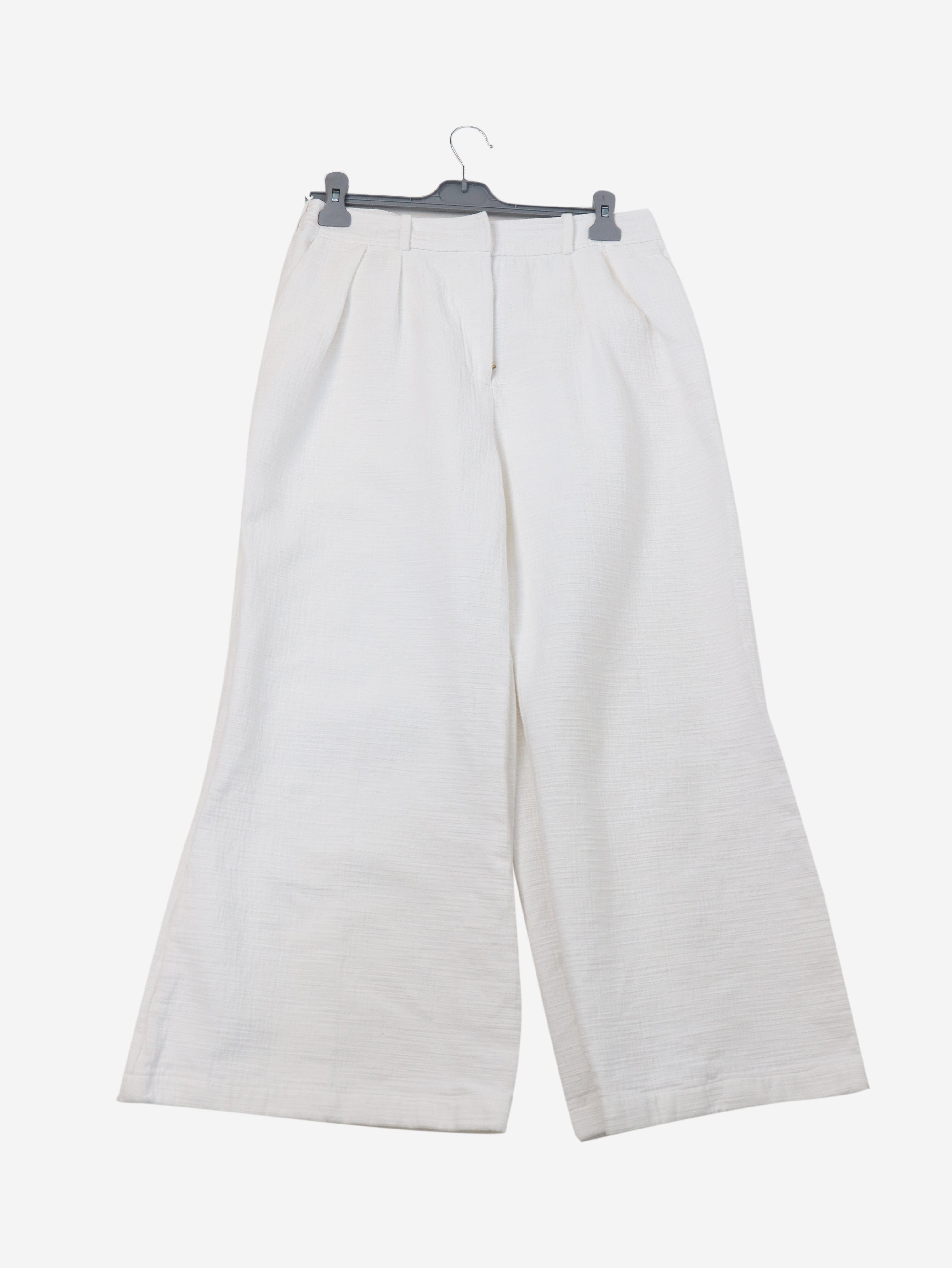White cotton trousers - size UK 14 Trousers Zimmermann 