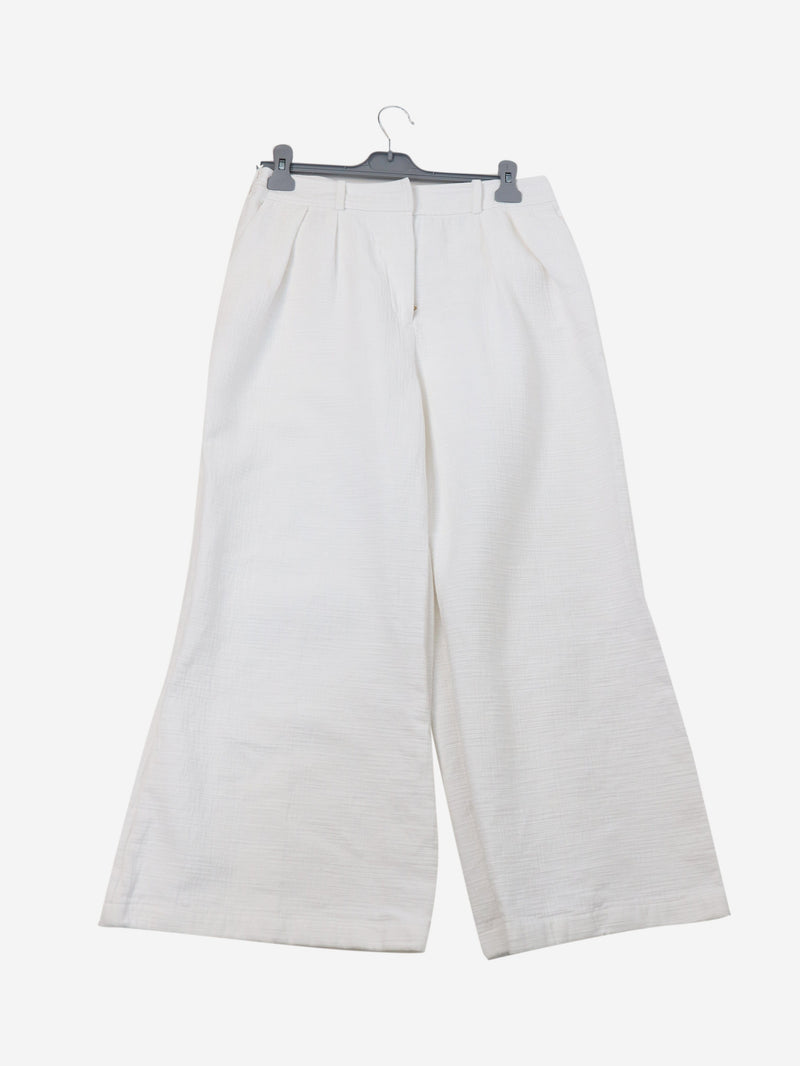 White cotton trousers - size UK 14 Trousers Zimmermann 