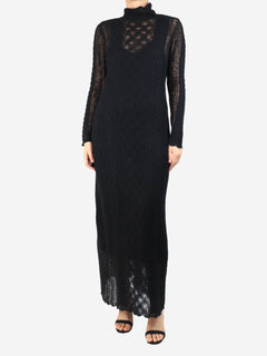 Black alpaca blend roll neck knit dress - size S Dresses Ulla Johnson 