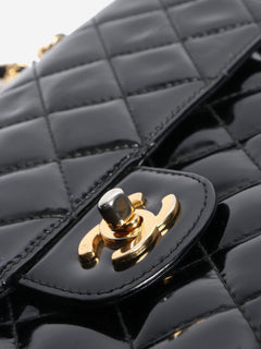 Black vintage 1994 patent double-sided Classic Flap bag Shoulder bags Chanel 
