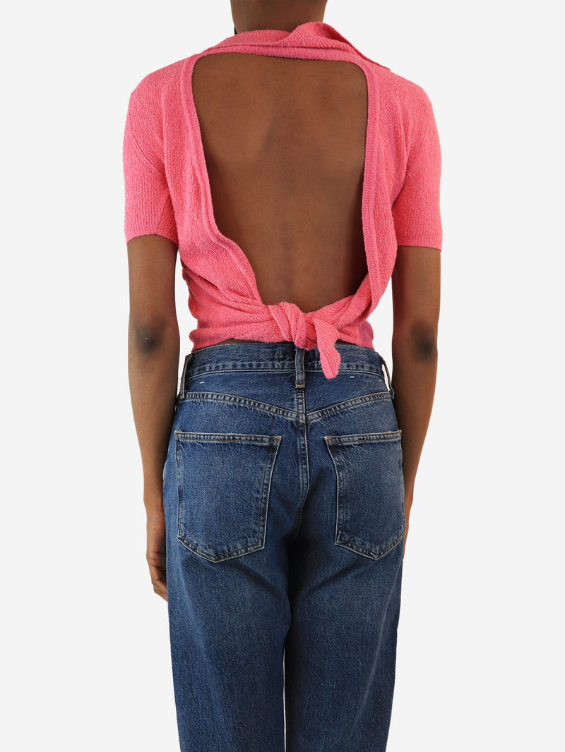 Pink open-back knitted polo top - size UK 6 Tops Jacquemus 